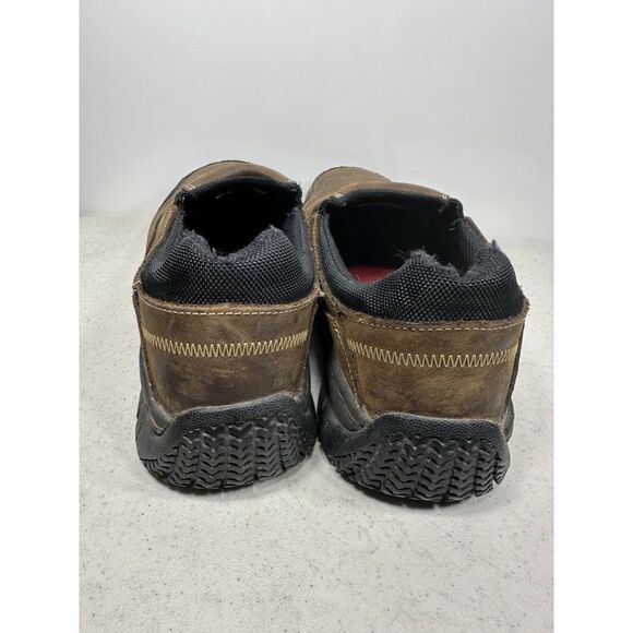 Skechers for Work Men's Hartan Steel Toe Slip-On Shoe Dark Brown Size 12 - Picture 5 of 8